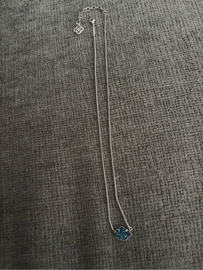 Sterling Silver Blue Druzy Pendant Necklace